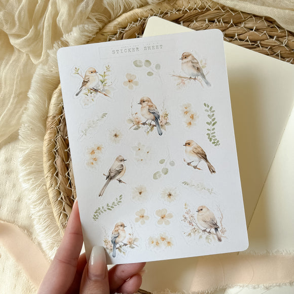 spring bird sticker sheet