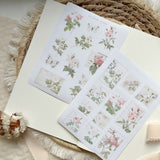 vintage rose stamp sticker sheet