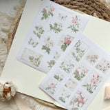 vintage rose stamp sticker sheet