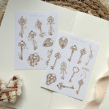 floral key sticker sheet