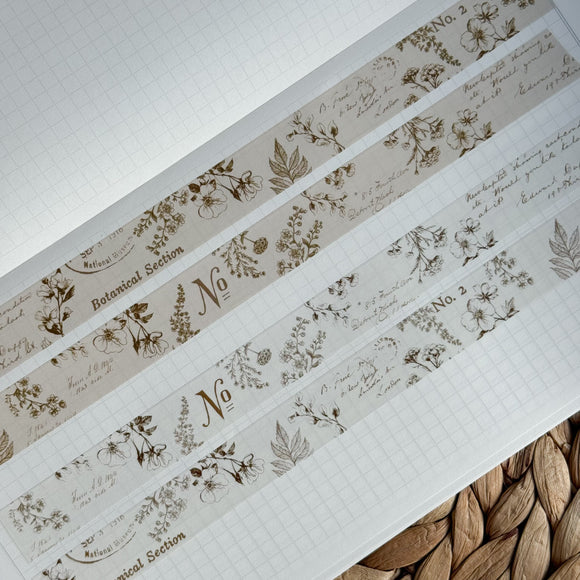 vintage botanical washi tape bundle