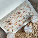 Autumn season, gingham grid washi tape bundle