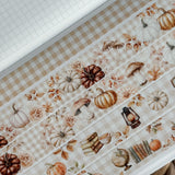 Autumn season, gingham grid washi tape bundle