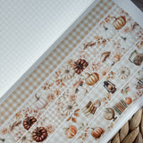 Autumn season, gingham grid washi tape bundle