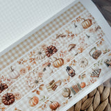 Autumn season, gingham grid washi tape bundle