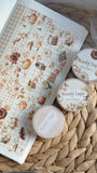 Autumn season, gingham grid washi tape bundle