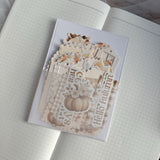 floral pumpkin ephemera die cut pocket, 40+ pieces,