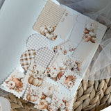 floral pumpkin ephemera die cut pocket, 40+ pieces,