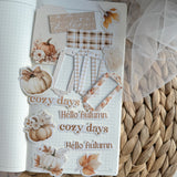 floral pumpkin ephemera die cut pocket, 40+ pieces,