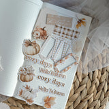 floral pumpkin ephemera die cut pocket, 40+ pieces,