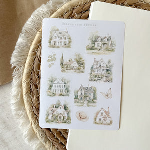 countryside houses sticker sheet