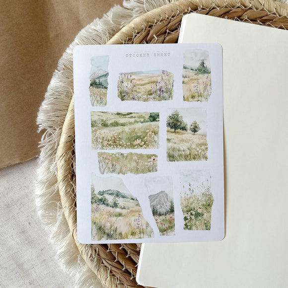 countryside paper scraps sticker sheet