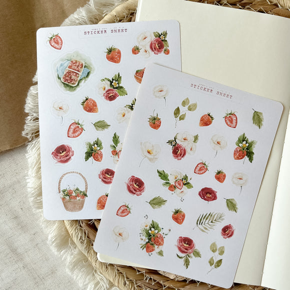 strawberry sticker sheet