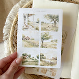 countryside picture sticker sheet