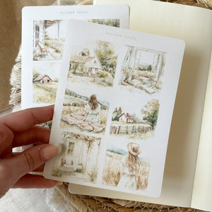 countryside picture sticker sheet