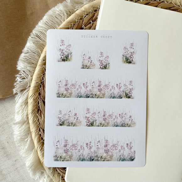 lavender field sticker sheet