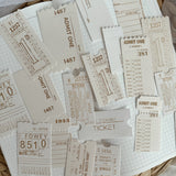 ticket ephemera die cut pocket, 19 pieces
