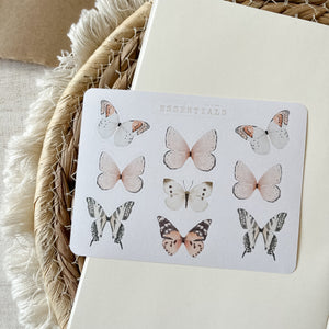 summer butterfly essential sticker sheet, spring stickers,