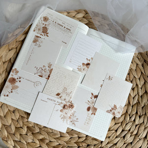 autumn flower paper ephemera cut out pocket, journaling cards