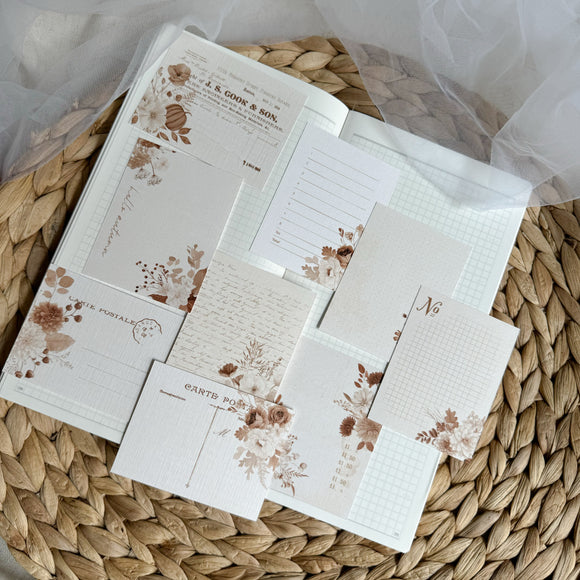 autumn flower paper ephemera cut out pocket, journaling cards