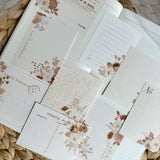 autumn flower paper ephemera cut out pocket, journaling cards
