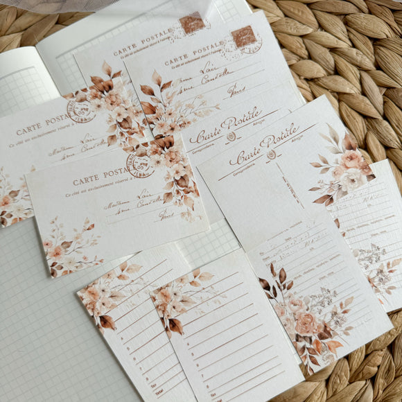 soft floral paper ephemera cut out pocket, journaling cards