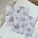 vintage botanical faux stamp sticker sheet, journaling sticker, planner sticker, bullet journal supplies