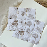 vintage botanical faux stamp sticker sheet, journaling sticker, planner sticker, bullet journal supplies