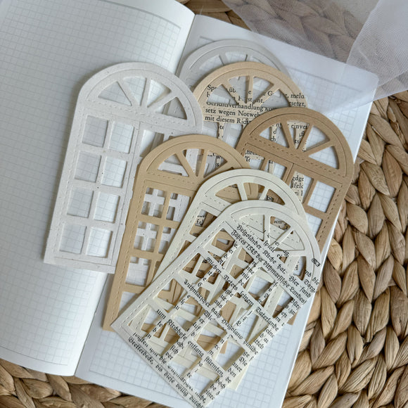 mixed paper window cut outs pocket, 7 pieces