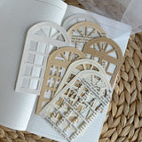 mixed paper window cut outs pocket, 7 pieces