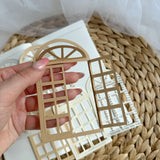 mixed paper window cut outs pocket, 7 pieces