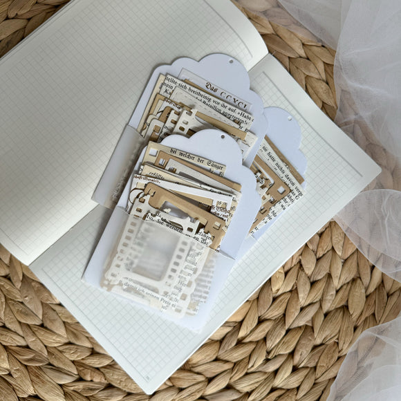 mixed paper vintage photo frames cut outs pocket, 20 pieces