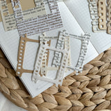 mixed paper vintage photo frames cut outs pocket, 20 pieces