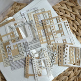 mixed paper vintage photo frames cut outs pocket, 20 pieces