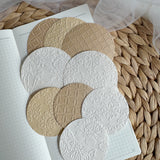 mixed circle embossed paper cut out set, 9 pieces
