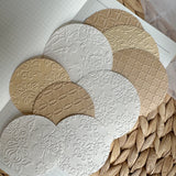 mixed circle embossed paper cut out set, 9 pieces