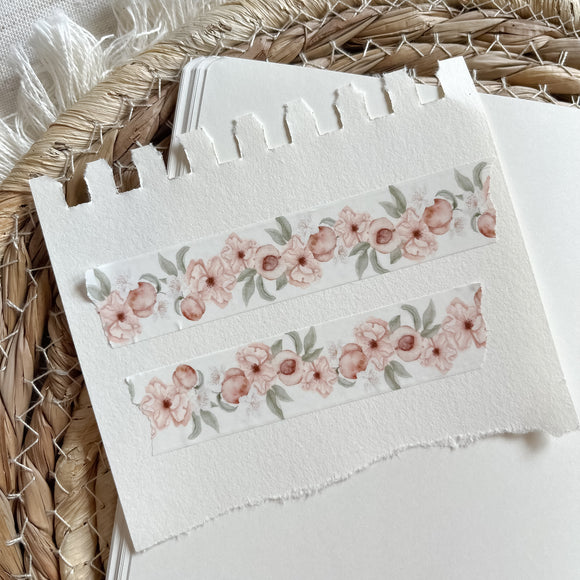 floral peaches washi tape