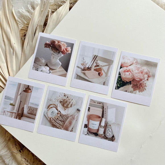 aesthetic living die cut polaroid sticker pocket, vintage sticker, planner sticker, 12 pieces