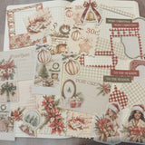 warm holidays ephemera and sticker die cut pocket, 25+ pieces
