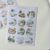 summer landscape dot sticker sheet