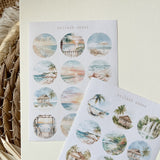 summer landscape dot sticker sheet