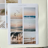 sunset beach picture  sticker sheet