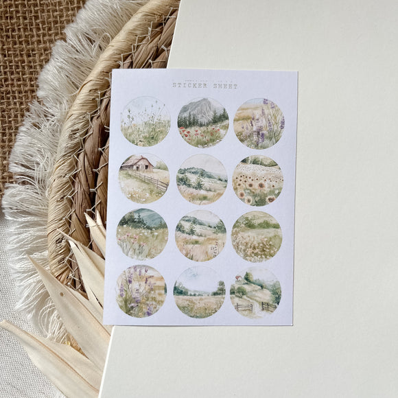 summer meadow dot sticker sheet