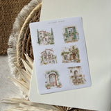 Italian summer house sticker sheet