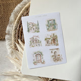 Italian summer house sticker sheet