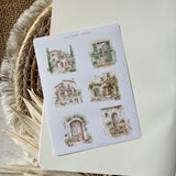 Italian summer house sticker sheet