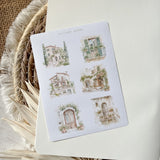 Italian summer house sticker sheet