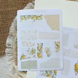 lemon patterned paper scraps sticker sheet