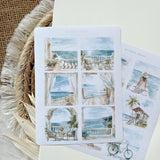 costal summer picture sticker sheet