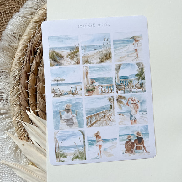 costal mini picture sticker sheet